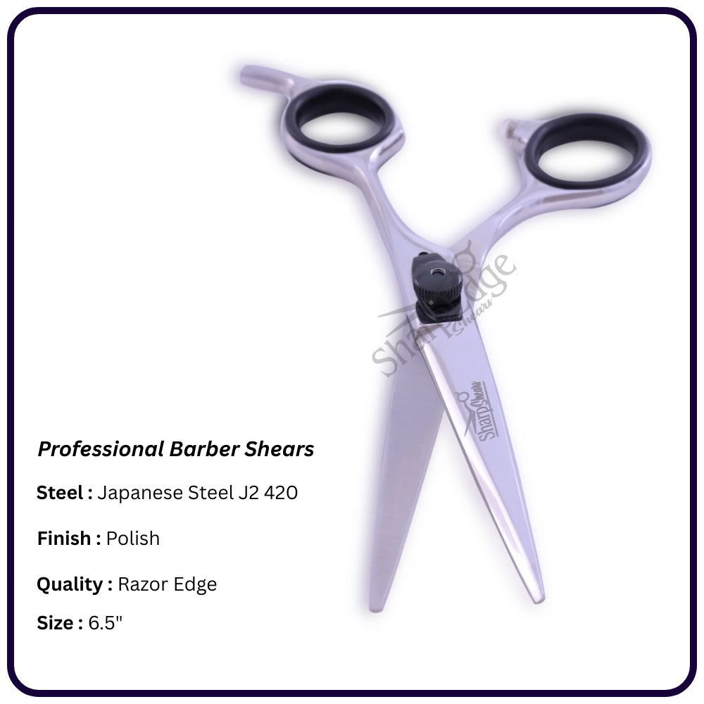 Polished Hairdressing Scissors 6.5" – Offset Handle Barber Shears | OEM Manufacturer Pakistan | Razor Edge J2 420