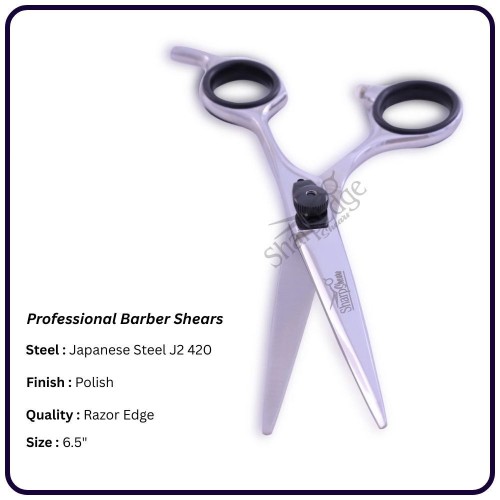 Polished Hairdressing Scissors 6.5" – Offset Handle Barber Shears | OEM Manufacturer Pakistan | Razor Edge J2 420