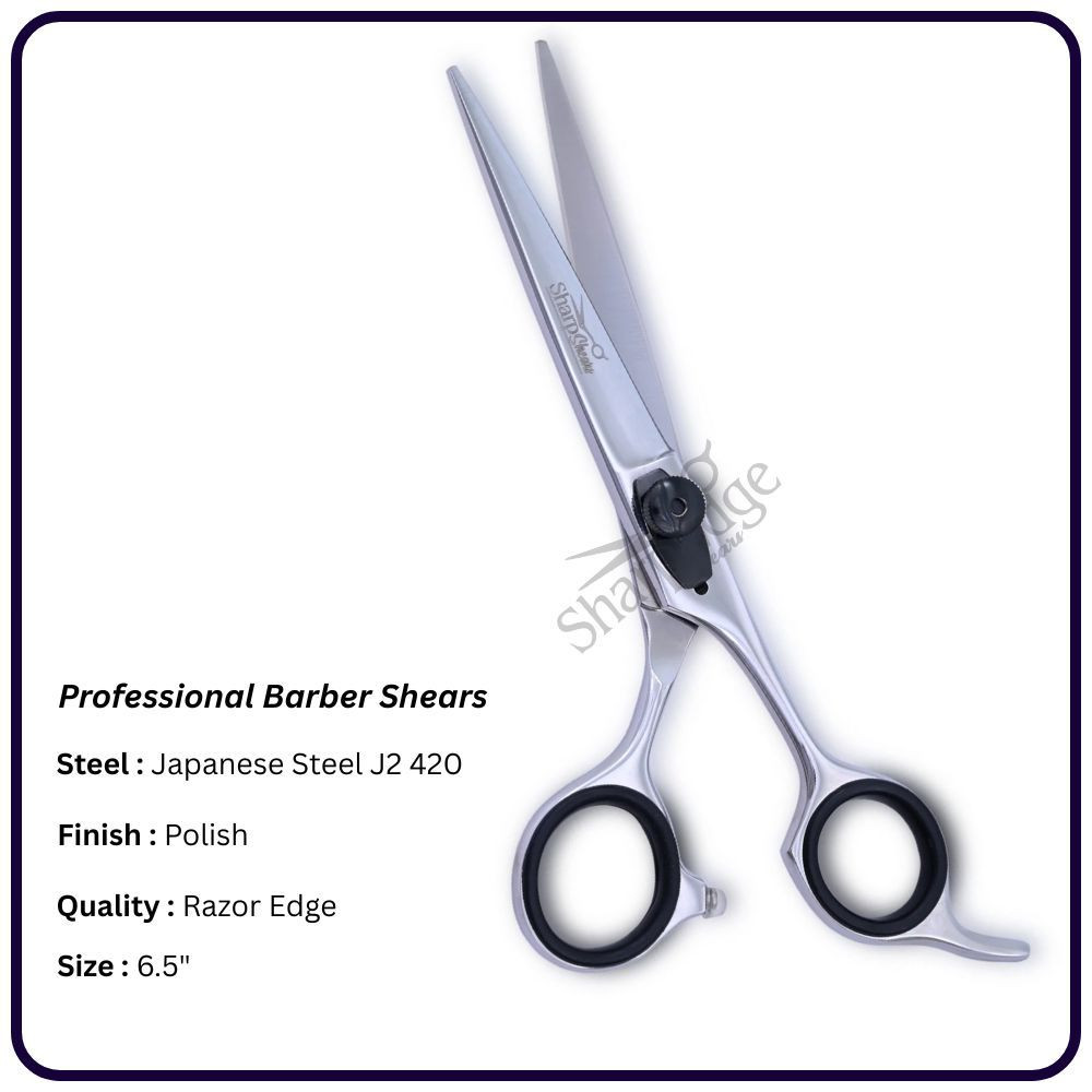 Polished Hairdressing Scissors 6.5" – Offset Handle Barber Shears | OEM Manufacturer Pakistan | Razor Edge J2 420