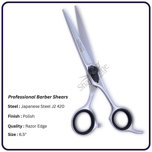 Polished Hairdressing Scissors 6.5" – Offset Handle Barber Shears | OEM Manufacturer Pakistan | Razor Edge J2 420