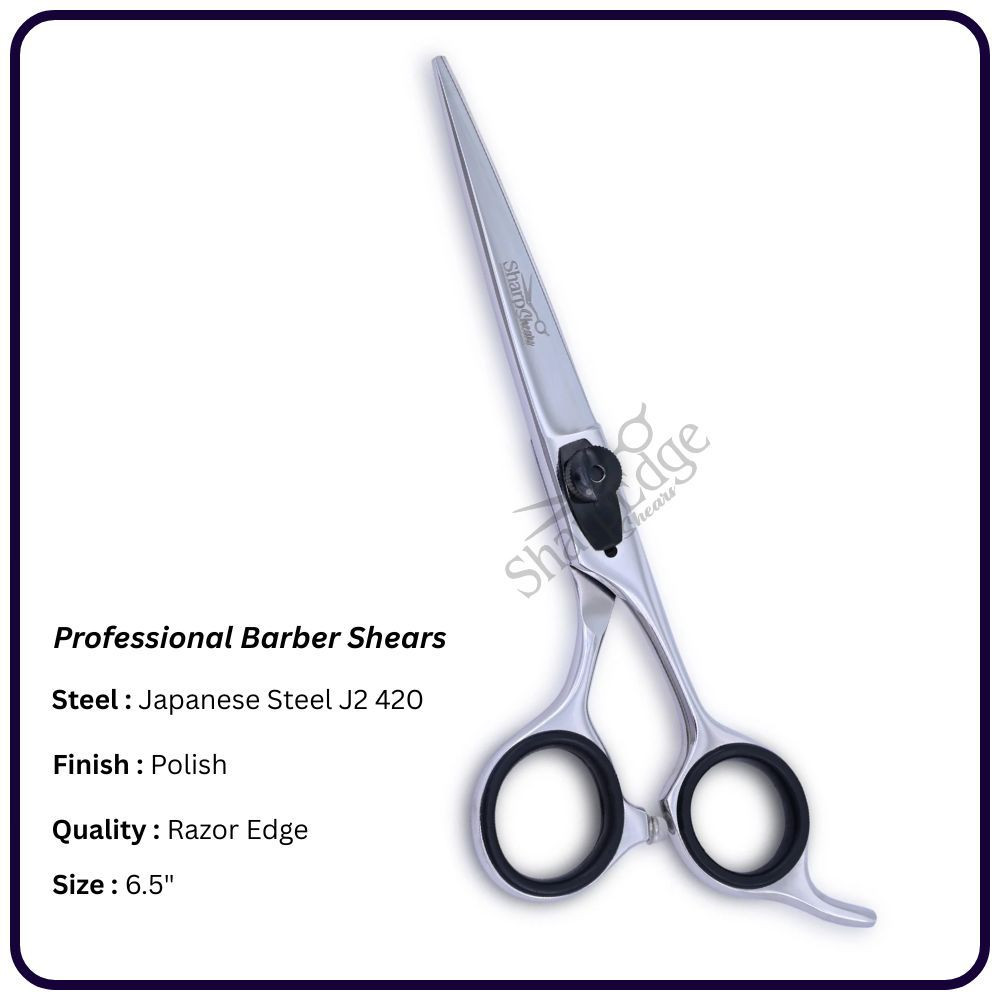 Polished Hairdressing Scissors 6.5" – Offset Handle Barber Shears | OEM Manufacturer Pakistan | Razor Edge J2 420