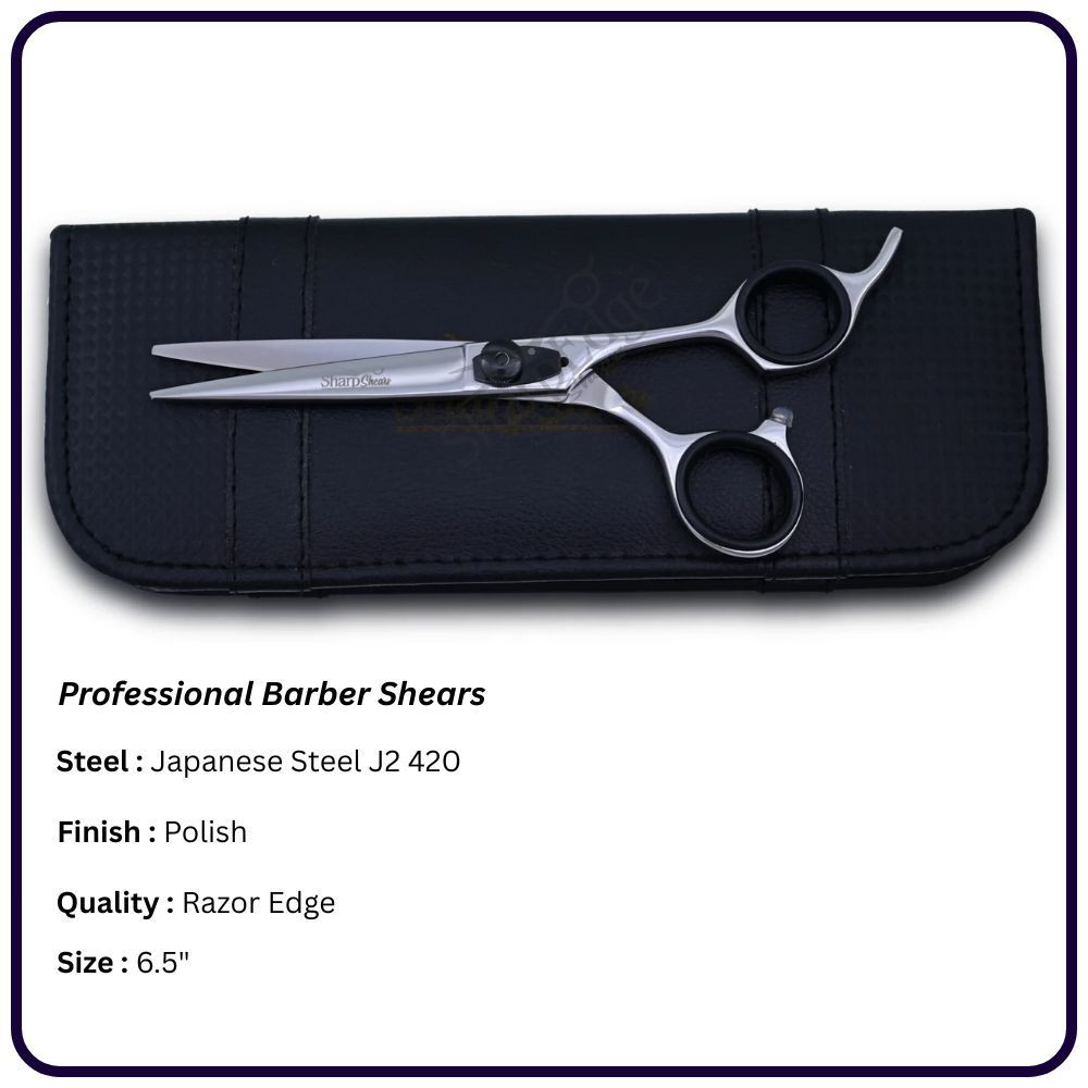 Polished Hairdressing Scissors 6.5" – Offset Handle Barber Shears | OEM Manufacturer Pakistan | Razor Edge J2 420