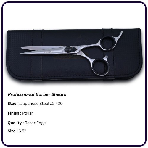 Polished Hairdressing Scissors 6.5" – Offset Handle Barber Shears | OEM Manufacturer Pakistan | Razor Edge J2 420