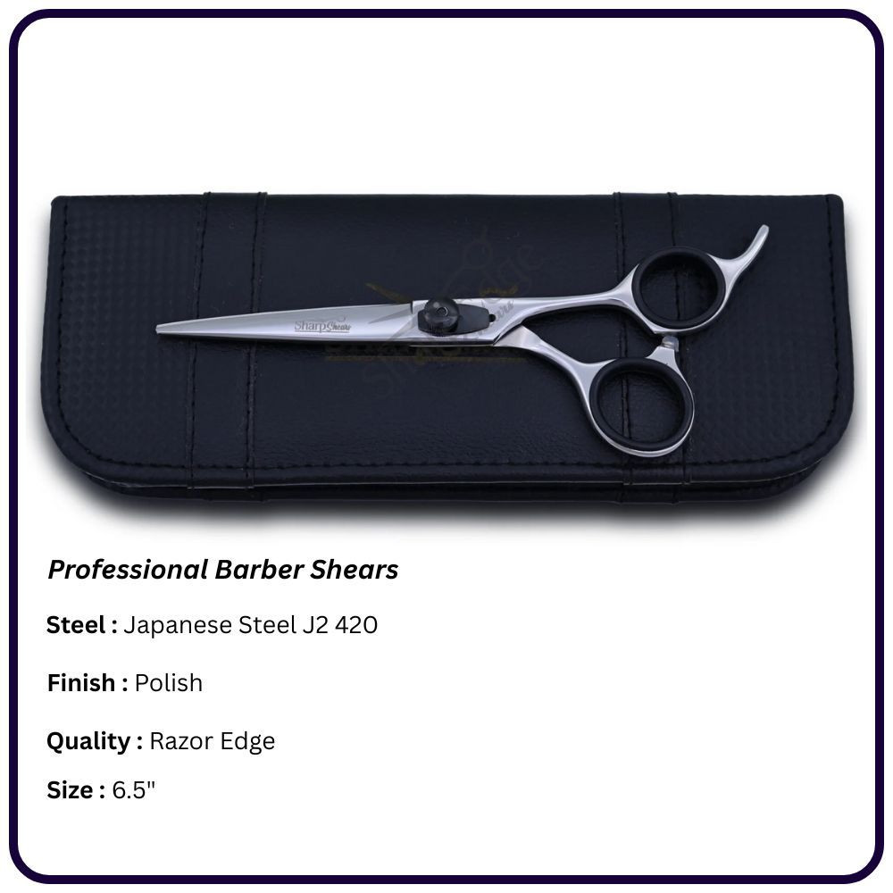 Polished Hairdressing Scissors 6.5" – Offset Handle Barber Shears | OEM Manufacturer Pakistan | Razor Edge J2 420