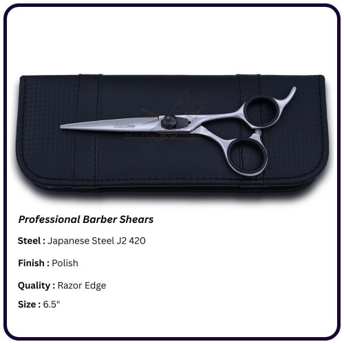 Polished Hairdressing Scissors 6.5" – Offset Handle Barber Shears | OEM Manufacturer Pakistan | Razor Edge J2 420